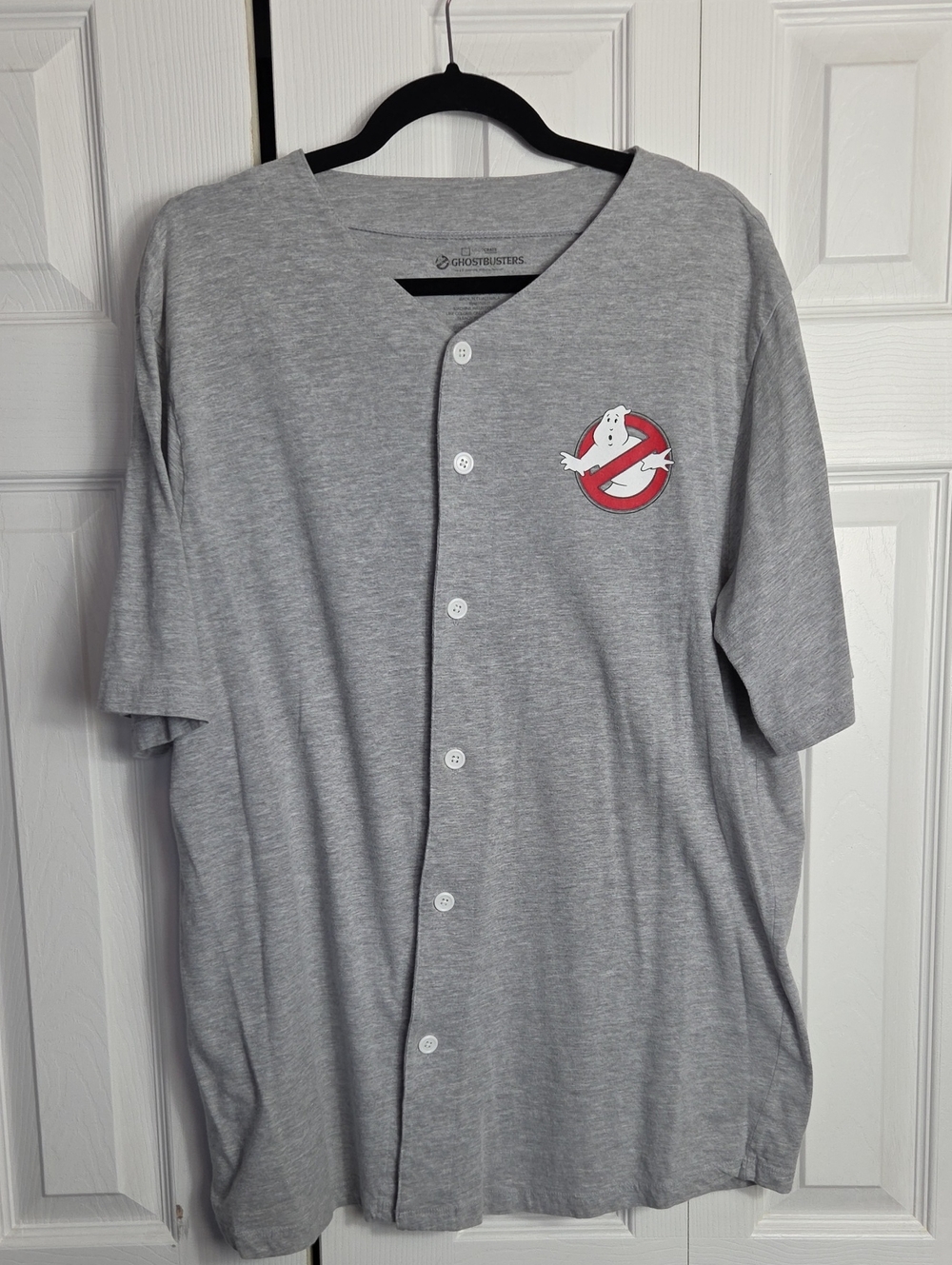 Men’s Grey Button-Up Baseball Shirt